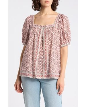 Max Studio Puff Sleeve Top - Pink