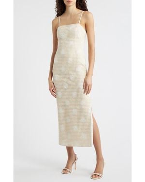 Vince Camuto Embroidered Sheath Dress - Natural