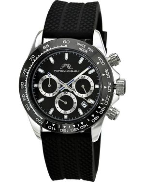 Porsamo Bleu Preston Silicone Strap Multifunction Watch, 41Mm - Black