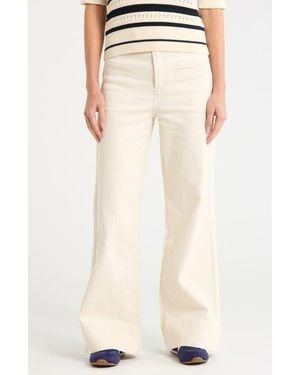 Habitual Shay Welt Pocket High Waist Wide Leg Jeans - Natural