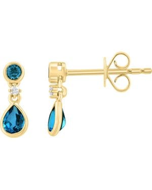 Effy Diamond & London Topaz Drop Earrings - Metallic