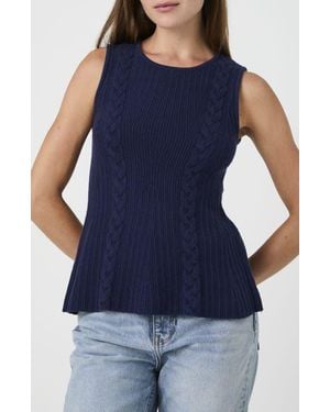 French Connection Cable Knit Peplum Sweater - Blue