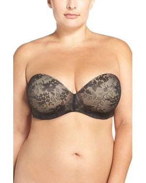 Curvy Couture Convertible Strapless Underwire Push-Up Bra - Black