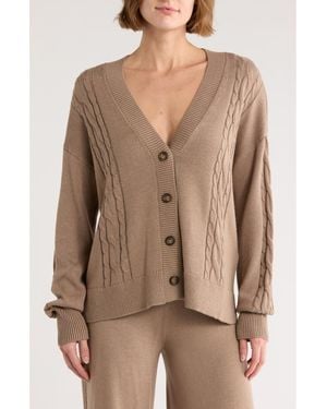 Splendid Emily Cable Cardigan - Brown