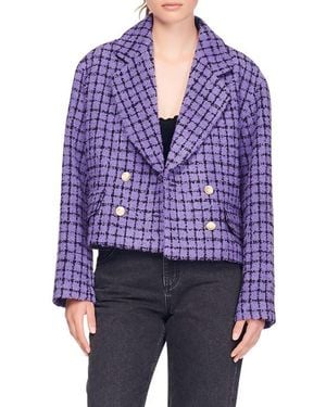 Sandro Simona Check Jacket - Blue