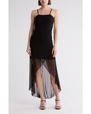 Bebe High Low Mesh Dress - Black