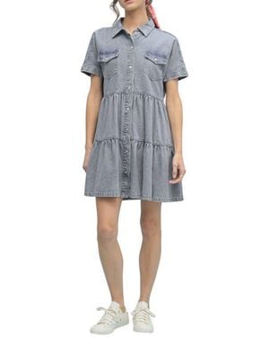 Wishlist Tiered Babydoll Dress - Blue