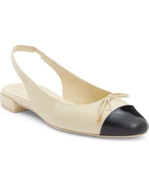 Stuart Weitzman Sleek Bow Slingback Flat - Metallic