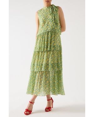 LK Bennett Kristen Tiered Maxi Dress - Green