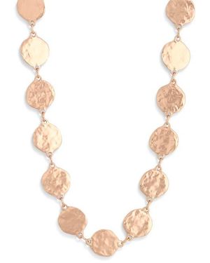 Karine Sultan Hammered Disc Long Necklace - White