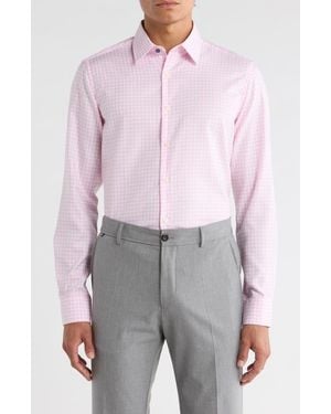Duchamp Slim Fit Gingham Dress Shirt - Pink