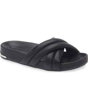 DKNY Indra Crisscross Platform Slide Sandal - Black