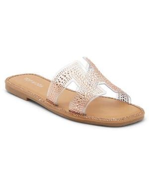 Top Moda Raven Slide Sandal - Metallic