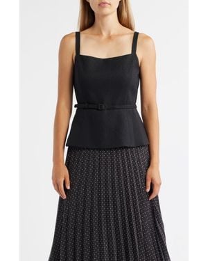 Julia Jordan Sleeveless Mixed Media Midi Dress - Black