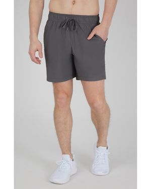 90 Degrees Madras Power 7-Inch Shorts - Gray