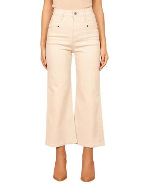 Petal & Pup Georgette High Waist Bootcut Pants - Natural