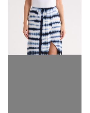 Go Couture Gathered High-Low Maxi Skirt - Blue