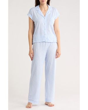 Tommy Hilfiger Piped Jersey Pajamas - Blue