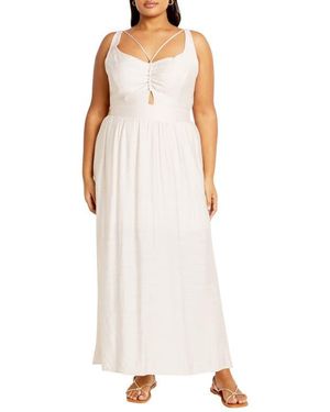 City Chic Iman Dress - Natural