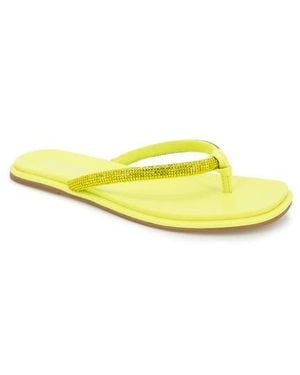 Kenneth Cole Wynwood Crystal Strap Flip Flop - Yellow