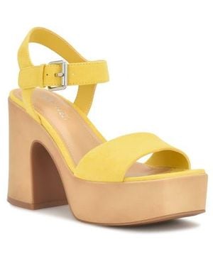 Nine West Open It Platform Heeled Sandal - Yellow