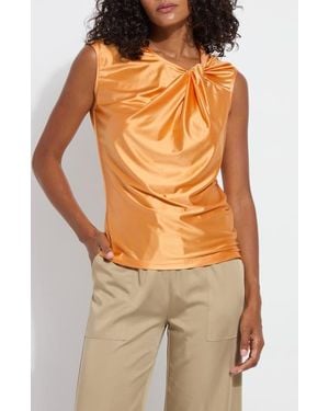 Lyssé Selene Shoulder Twist Top - Orange