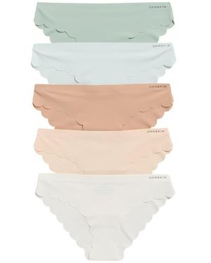 Danskin 5-Pack Laser Cut Scallop Edge Bikini Briefs - Multicolor