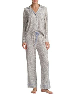 Splendid Pillowsoft Long Sleeve Pajamas - Gray
