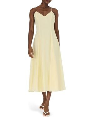 French Connection Raya Chiffon Midi Dress - Yellow