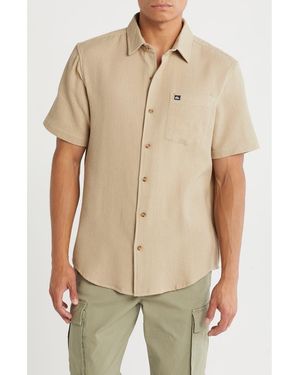 Quiksilver Danya Short Sleeve Cotton Button-Up Shirt - Natural