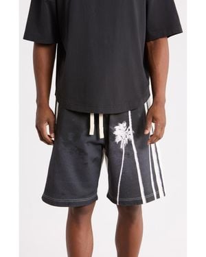 Palm Angels Palm Graphic Sweat Shorts - Black
