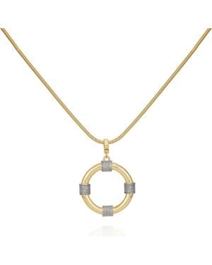 Tahari Two-Tone Pendant Necklace - Metallic