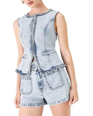 FREEMARKET Washed Denim Vest - Blue