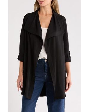 Max Studio Drape Collared Jacket - Black