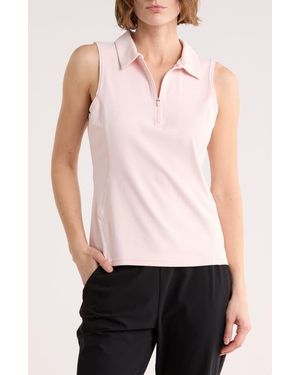 Zella Replay Half Zip Polo Tank - White