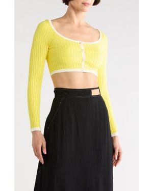 Longchamp Cropped Cardigan - Yellow