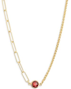 Meshmerise Mix Chain Oval Crystal Necklace - Blue