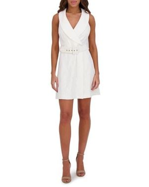 Kensie Belted Wrap Dress - White