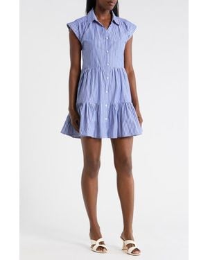 Tommy Hilfiger Stripe Seersucker Shirtdress - Blue