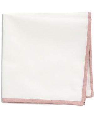 Con.struct Pipe Trim Cotton Pocket Square - White