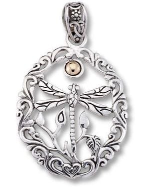 Samuel B. Filigree Dragonfly Pendant - White
