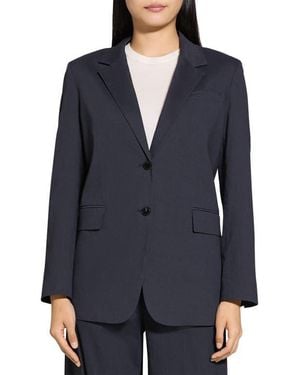 Theory Linen Blend Blazer - Blue