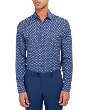 W.r.k. Sketch Floral Performance Dress Shirt - Blue