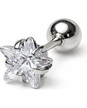 Rebel Star Crystal Single Earring - White