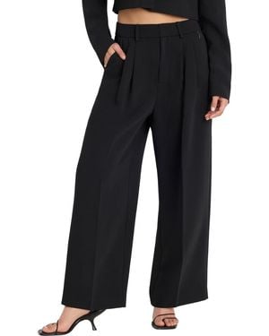 GOOD AMERICAN Luxe High Waist Ankle Wide Leg Pants - Black