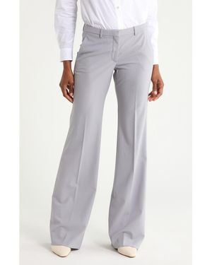 Theory Demitria 2 Wool Blend Flare Leg Pants - Gray