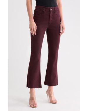 AG Jeans Farrah High Waist Raw Hem Crop Bootcut Jeans - Red