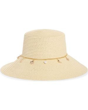 BCBGMAXAZRIA Downbrim Charm Straw Hat - Natural