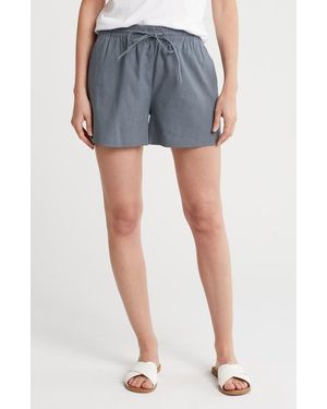 Theory Simple Cotton & Linen Shorts - Gray