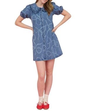 princess polly baby blue dress Blue Vanilla Jacquard Dresses for Women main image 1